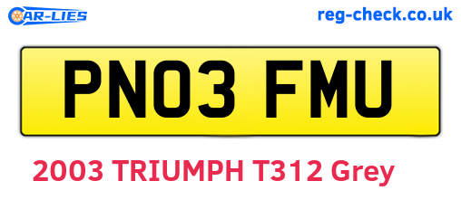 PN03FMU are the vehicle registration plates.