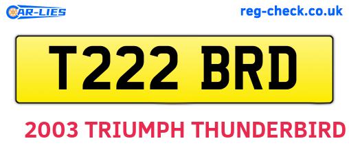 T222BRD are the vehicle registration plates.