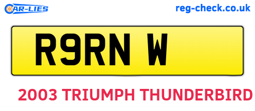 R9RNW are the vehicle registration plates.