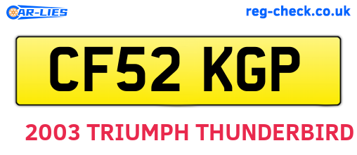 CF52KGP are the vehicle registration plates.