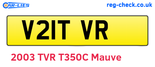 V21TVR are the vehicle registration plates.