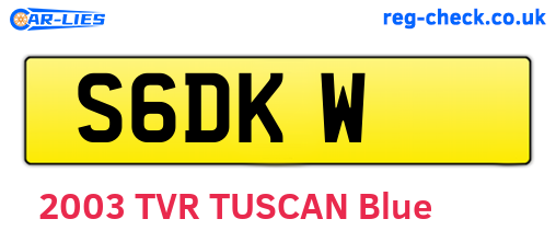 S6DKW are the vehicle registration plates.