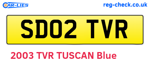 SD02TVR are the vehicle registration plates.