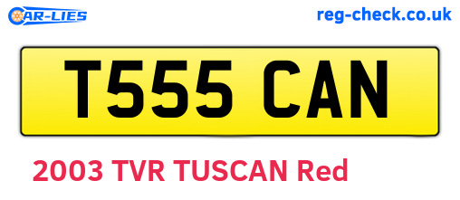T555CAN are the vehicle registration plates.