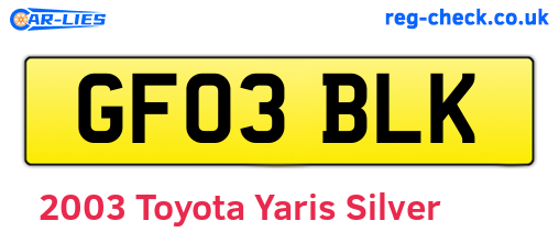 Silver 2003 Toyota Yaris (GF03BLK)