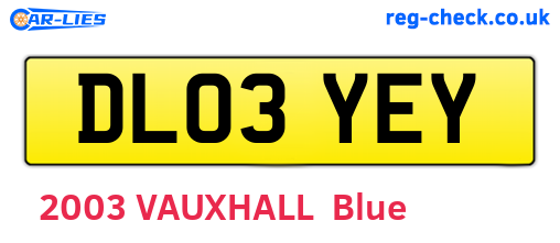 DL03YEY are the vehicle registration plates.