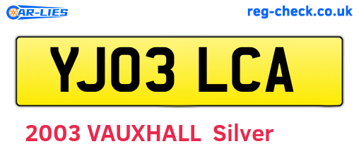 YJ03LCA are the vehicle registration plates.