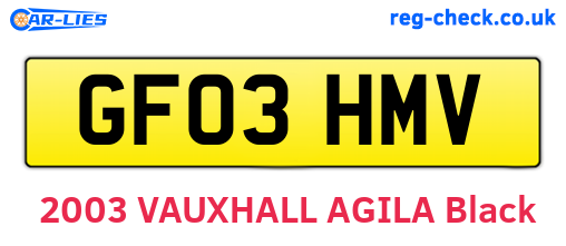 GF03HMV are the vehicle registration plates.