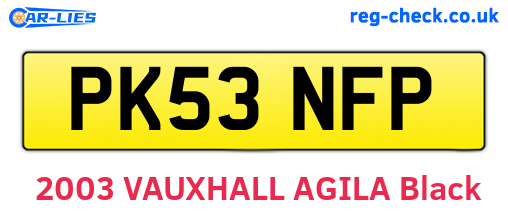 PK53NFP are the vehicle registration plates.