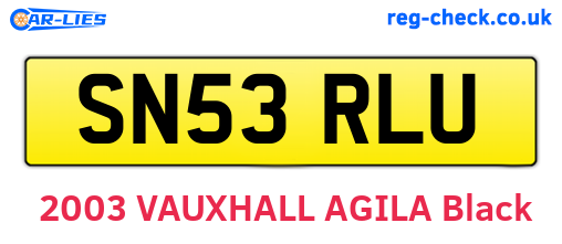 SN53RLU are the vehicle registration plates.
