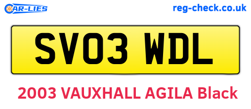SV03WDL are the vehicle registration plates.
