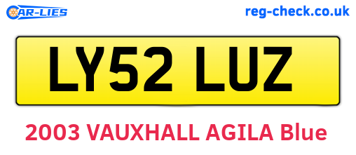 LY52LUZ are the vehicle registration plates.