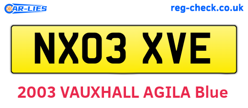 NX03XVE are the vehicle registration plates.