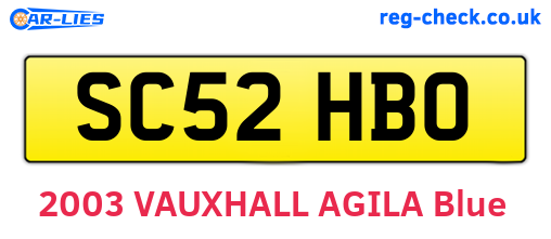 SC52HBO are the vehicle registration plates.