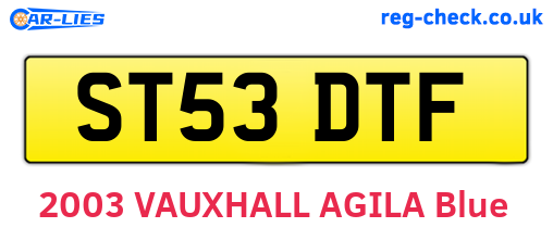 ST53DTF are the vehicle registration plates.