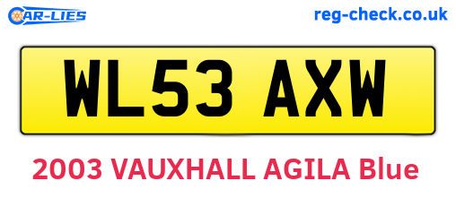 WL53AXW are the vehicle registration plates.
