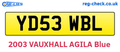 YD53WBL are the vehicle registration plates.