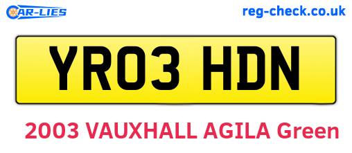 YR03HDN are the vehicle registration plates.