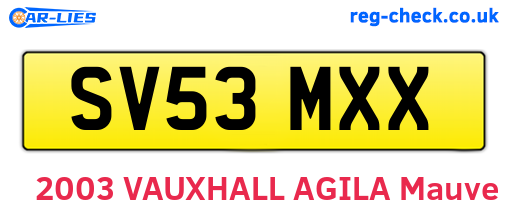 SV53MXX are the vehicle registration plates.