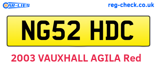 NG52HDC are the vehicle registration plates.