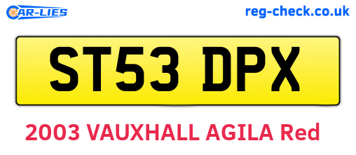 ST53DPX are the vehicle registration plates.