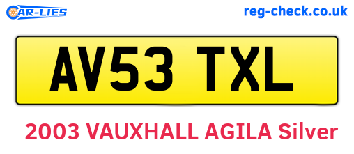 AV53TXL are the vehicle registration plates.