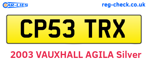 CP53TRX are the vehicle registration plates.