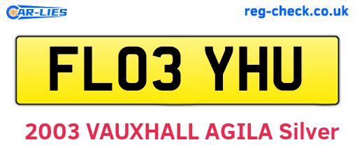 FL03YHU are the vehicle registration plates.