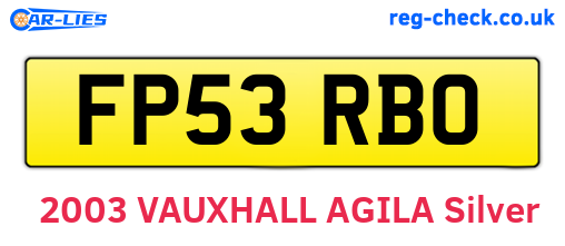 FP53RBO are the vehicle registration plates.