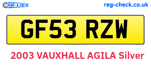 GF53RZW are the vehicle registration plates.