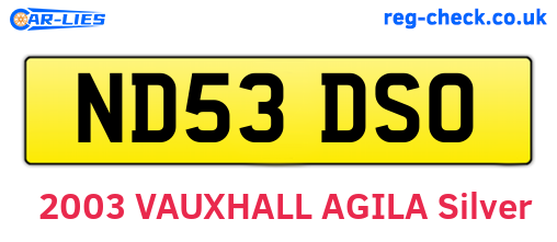 ND53DSO are the vehicle registration plates.