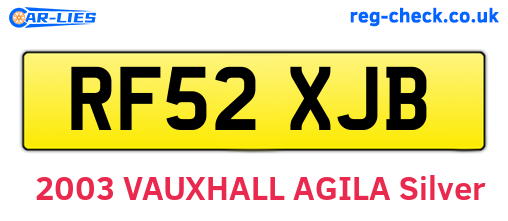 RF52XJB are the vehicle registration plates.