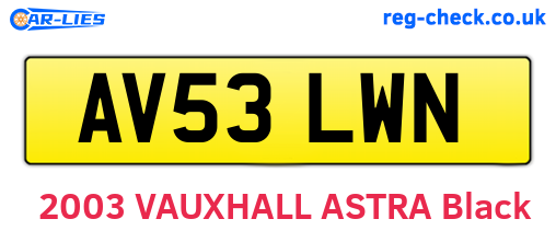 AV53LWN are the vehicle registration plates.
