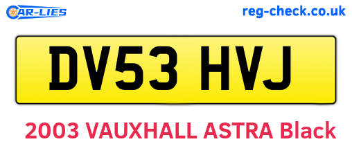DV53HVJ are the vehicle registration plates.