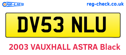 DV53NLU are the vehicle registration plates.