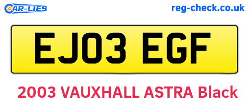 EJ03EGF are the vehicle registration plates.