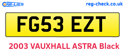 FG53EZT are the vehicle registration plates.