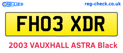 FH03XDR are the vehicle registration plates.