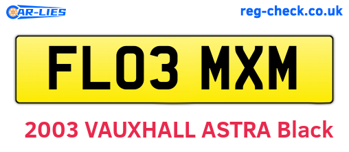 FL03MXM are the vehicle registration plates.