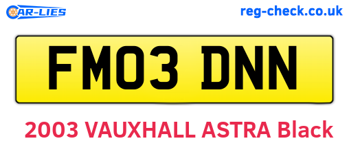 FM03DNN are the vehicle registration plates.