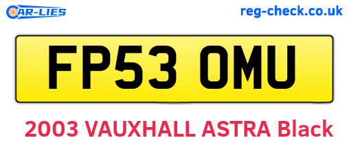 FP53OMU are the vehicle registration plates.