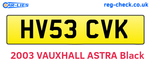 HV53CVK are the vehicle registration plates.