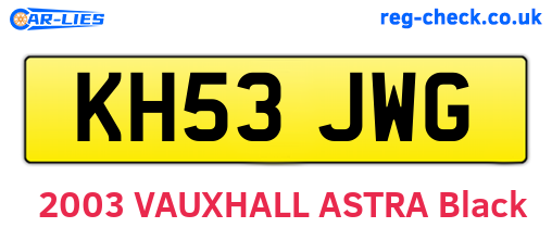 KH53JWG are the vehicle registration plates.