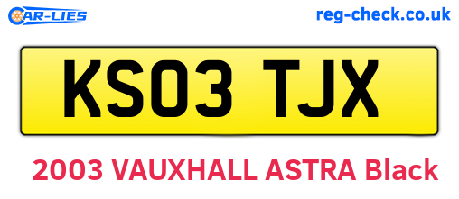 KS03TJX are the vehicle registration plates.