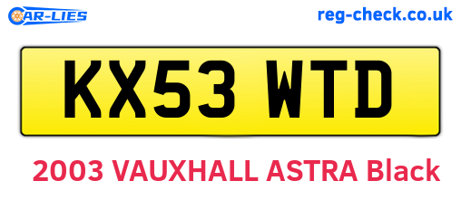 KX53WTD are the vehicle registration plates.