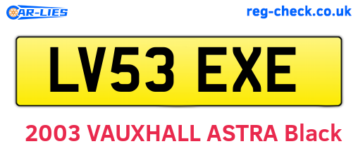 LV53EXE are the vehicle registration plates.