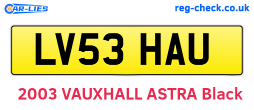 LV53HAU are the vehicle registration plates.