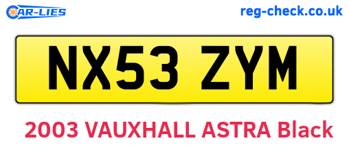 NX53ZYM are the vehicle registration plates.