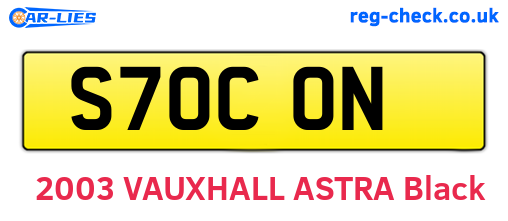 S70CON are the vehicle registration plates.
