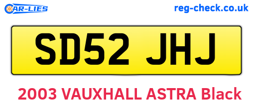 SD52JHJ are the vehicle registration plates.